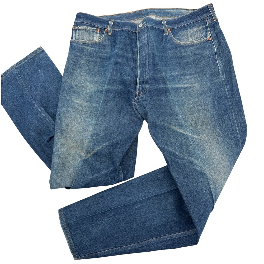 VTG Levis 501 Straight Leg Button Fly Blue 2001 Denim Jeans Mens 44x36 (40x31)